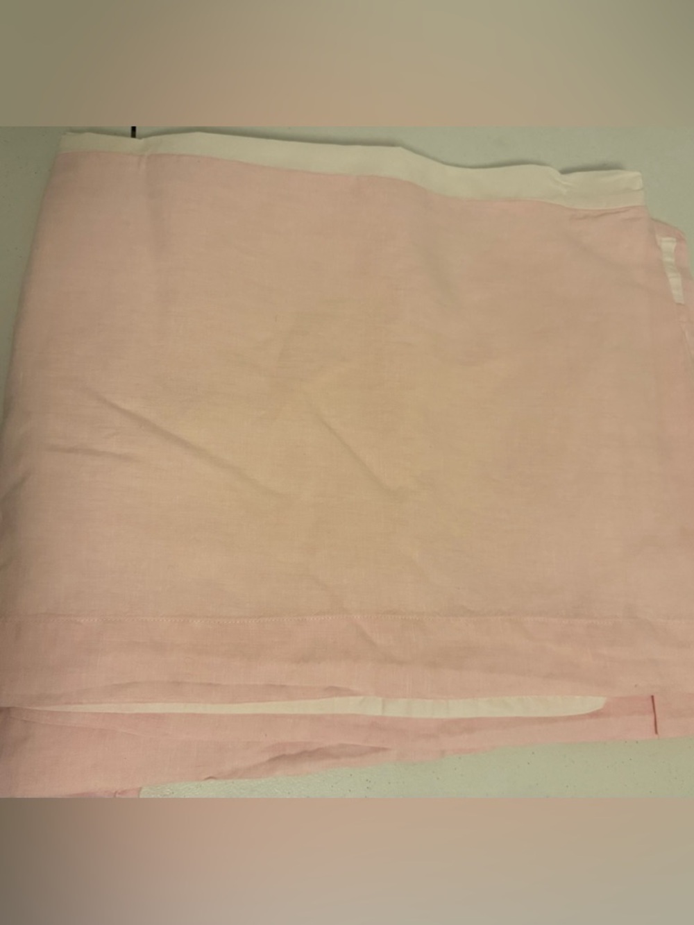 Pottery Barn Kids Pink Linen Crib Skirt
